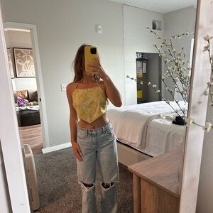 Yellow/green cropped Top
